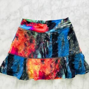 Dona Jo Athletic Skort Blue Bright Marble Size 1/Small Tennis Pickleball Walking
